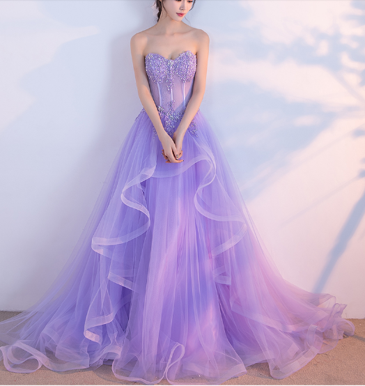 Purple Sweetheart Prom Dresses