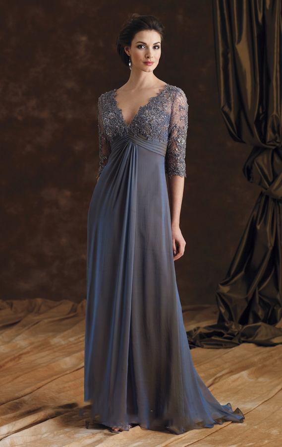 long gray mother of the bride dresses